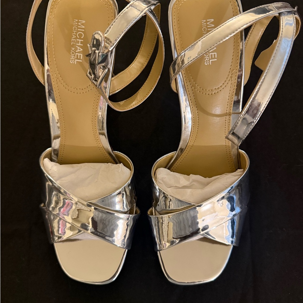 Michael Kors Metallic Silver Sandals
